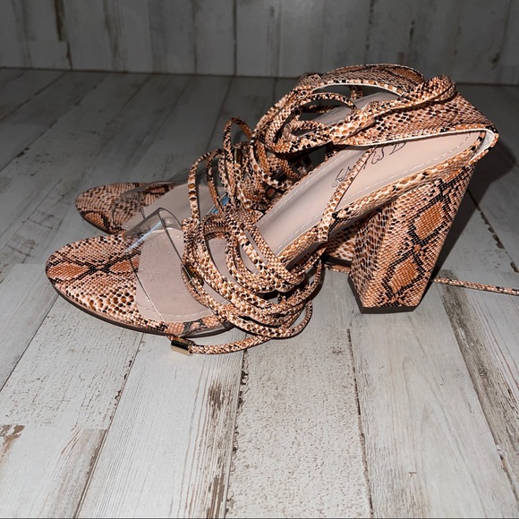 JSUN7 Tie Strap Summer Chunky Block Heel - Picture 6 of 10